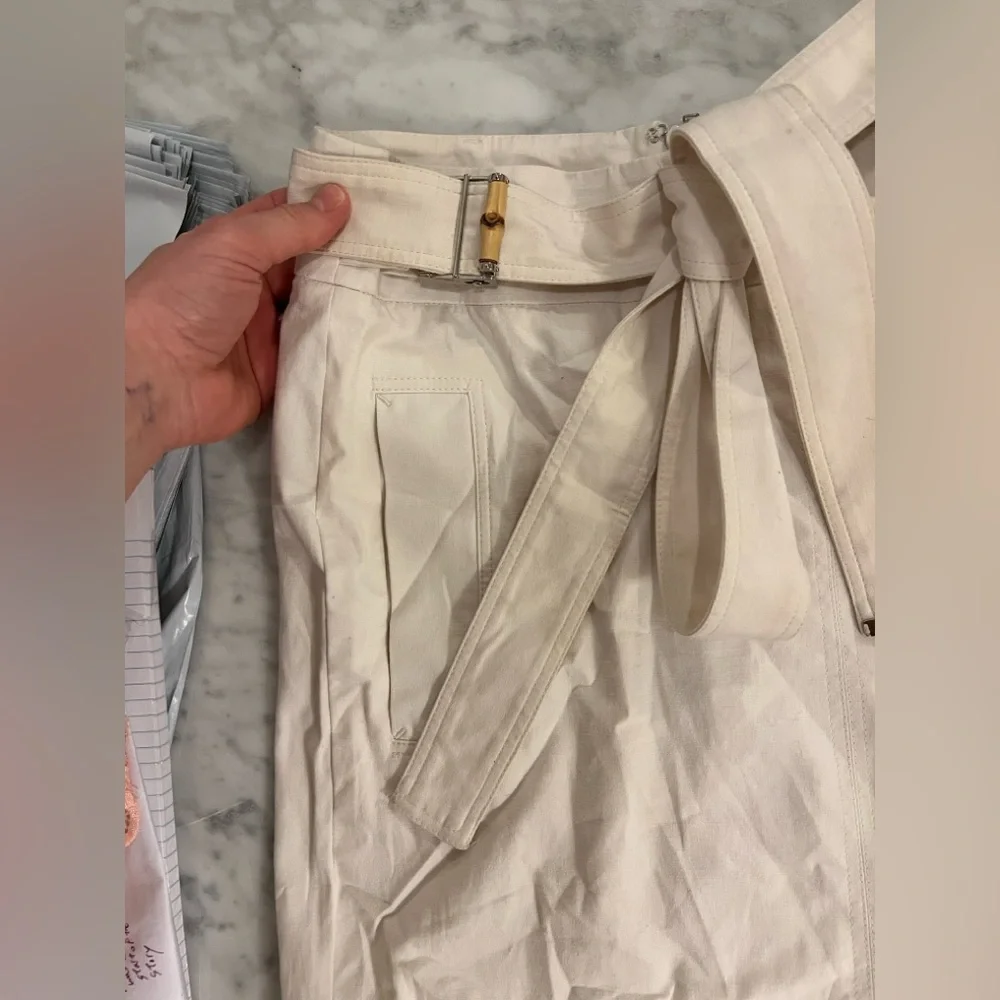 Gucci ivory/white belted bamboo skirt - Picture 9 of 13